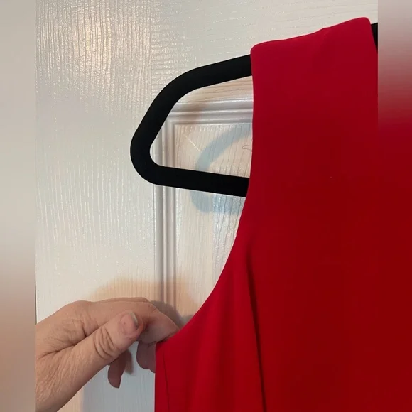 Vince Camuto Red Fitted Inside Layered Chiffon Outside Dress Size 2 - Picture 3 of 9